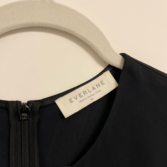 Everlane 100% triacetate dress 00 black quiet luxury neutral minimal modern midi - Picture 4 of 12
